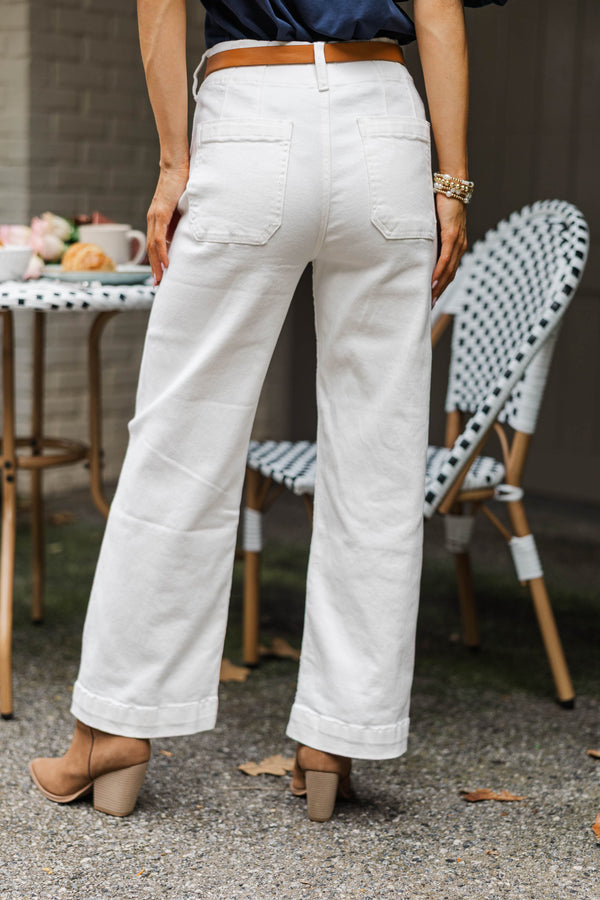 Big Dreams White Wide Leg Jeans
