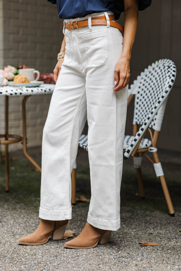 Big Dreams White Wide Leg Jeans