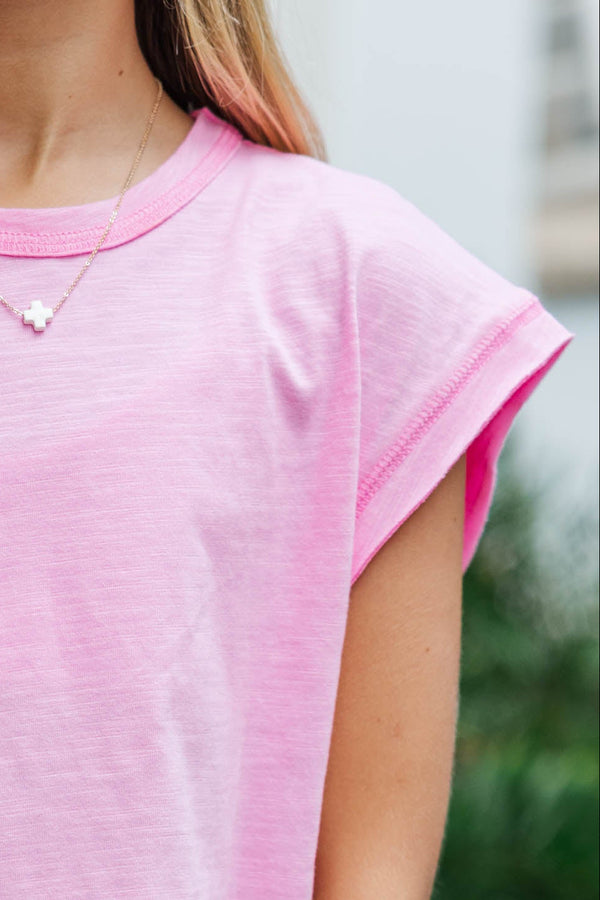 Girls: Easy Go-To Pink Tee