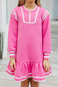 Girls: Time Of My Life Pink Textured Dress