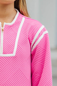 Girls: Time Of My Life Pink Textured Dress