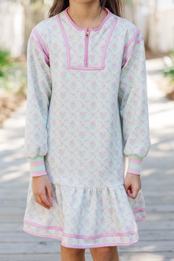 Girls: A Friend To All Mint Floral Dress