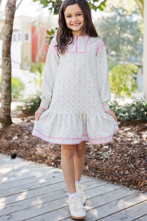 Girls: A Friend To All Mint Floral Dress