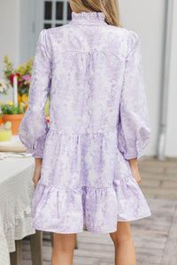 Always On My Mind Lavender Brocade Babydoll Dress