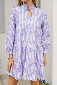 Always On My Mind Purple Embroidered Babydoll Dress