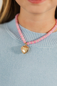 Girls: In The Details Pink Beaded Necklace
