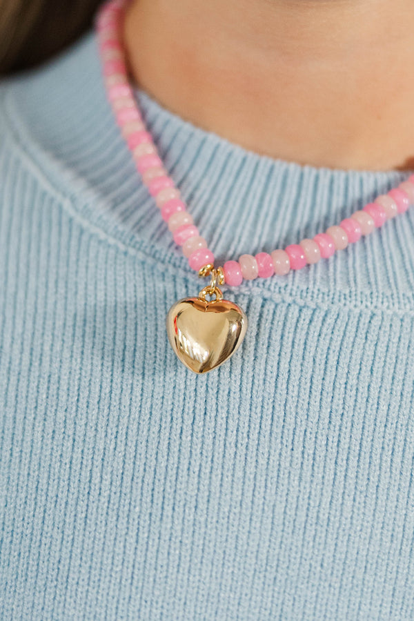 Girls: In The Details Pink Beaded Necklace