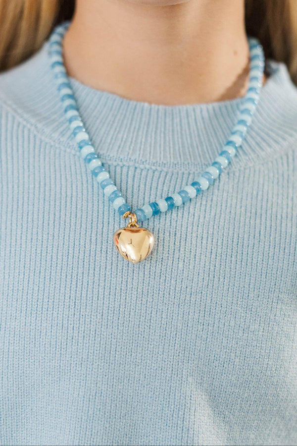 Girls: In The Details Light Blue Beaded Necklace