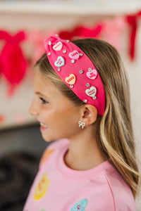 Girls: The Sweetest Delight Pink Candy Hearts Headband