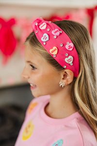 Girls: The Sweetest Delight Pink Candy Hearts Headband