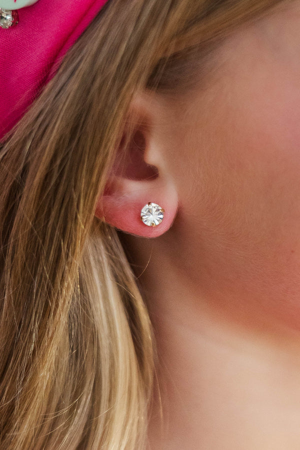 Girls: Keep Shinning Rhinestone Stud Earrings