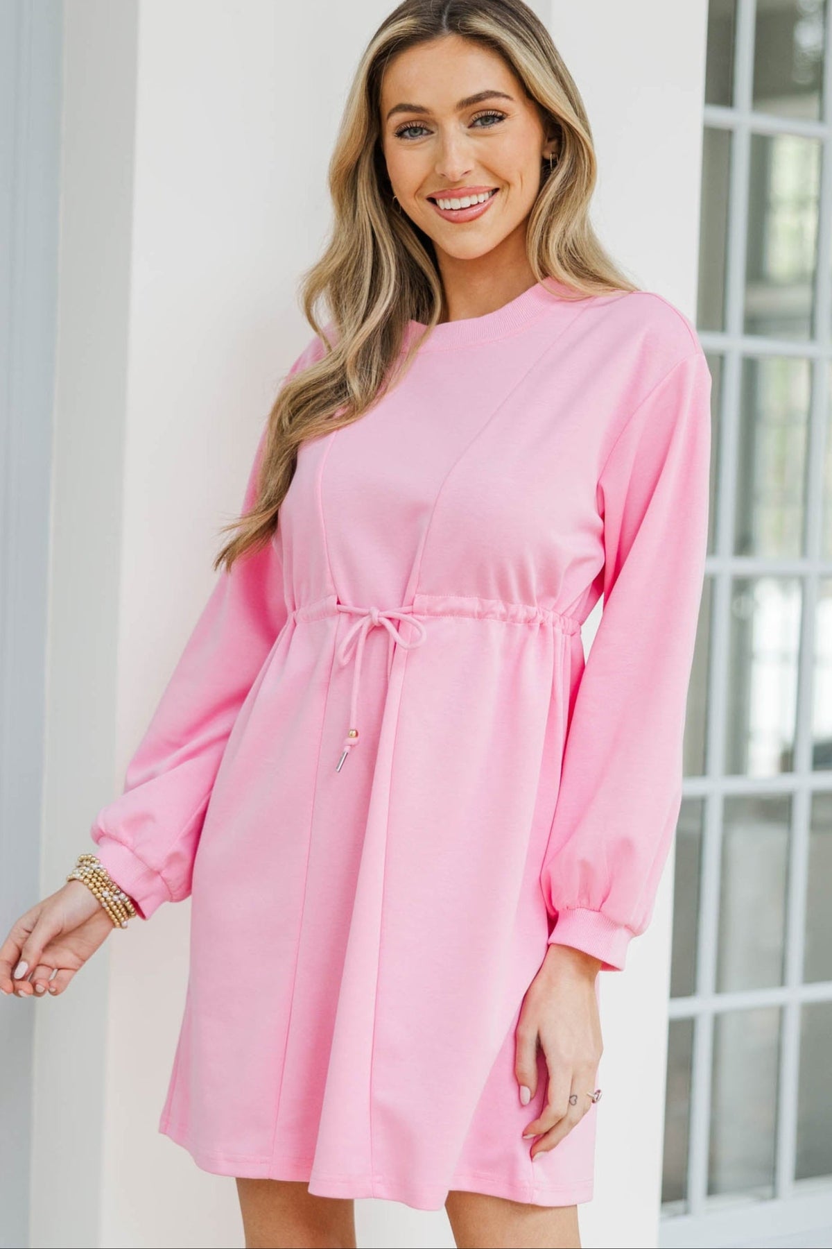 Season Of Love Pink Drawstring Dress – Shop the Mint