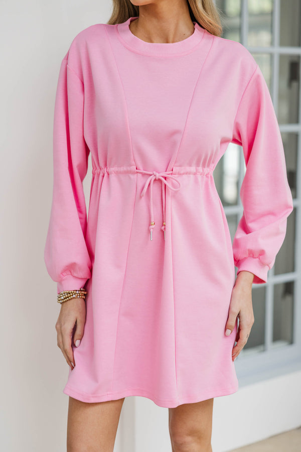 Season Of Love Pink Drawstring Dress