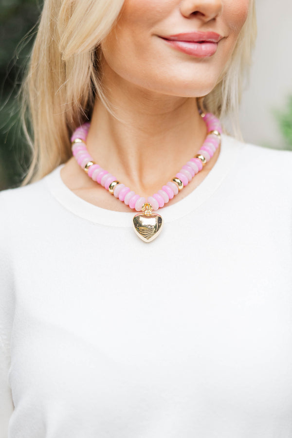 In The Details Pink Beaded Necklace