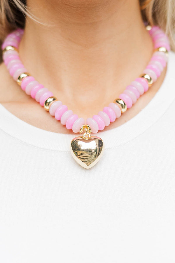 In The Details Pink Beaded Necklace