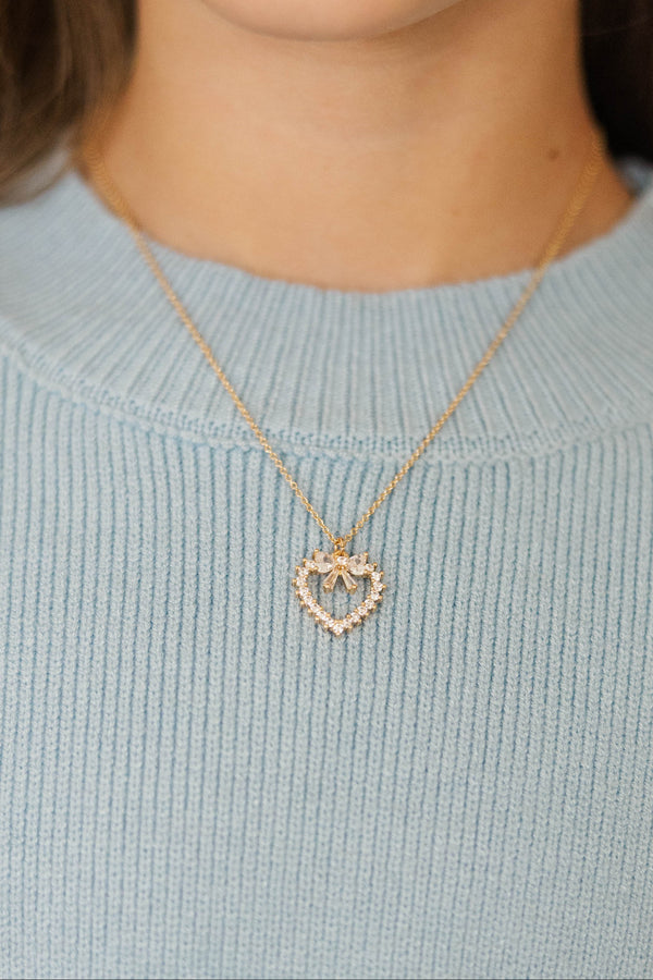 Girls: Charm Me Heart and Bow Necklace