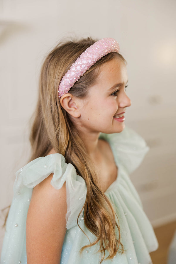 Girls: Blushing Beauty Pink Embellished Headband