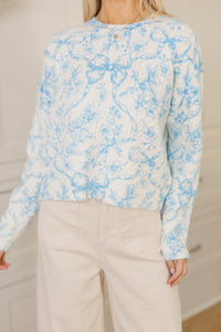Lovely Little Moments Light Blue Bow Sweater