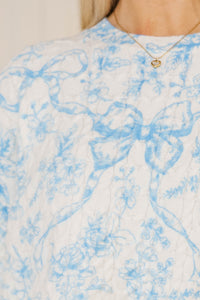Lovely Little Moments Light Blue Bow Sweater