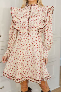 NURSING COLLECTION: Radiant Days Cream Ditsy Floral Corduroy Dress