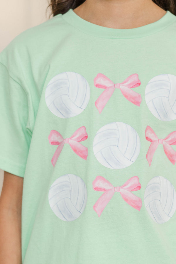 Girls: The Sporty Girl Club Mint Volleyball Graphic Tee