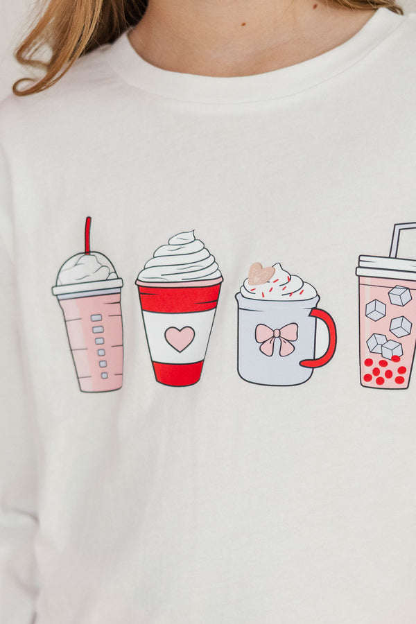 Girls: Love Potion White Long Sleeve Graphic Tee