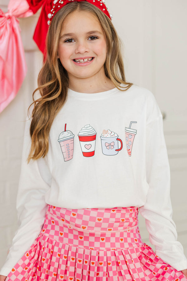 Girls: Love Potion White Long Sleeve Graphic Tee