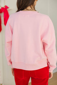 Cupid's Cutie Blush Pink Bows & Hearts Graphic Sweatshirt