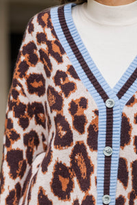 Calm Moments Taupe Leopard Print Cardigan