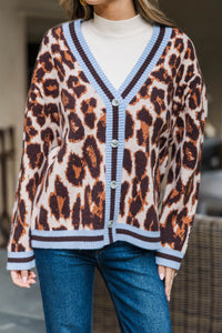 Calm Moments Taupe Leopard Print Cardigan