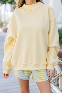 Chasing Sunshine Yellow Mock Neck Sweatshirt