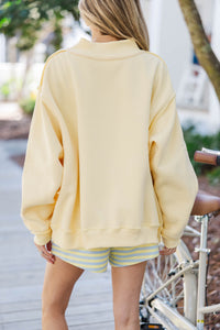 Chasing Sunshine Yellow Mock Neck Sweatshirt