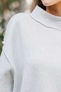 Chasing Sunshine Heather Gray Mock Neck Sweatshirt