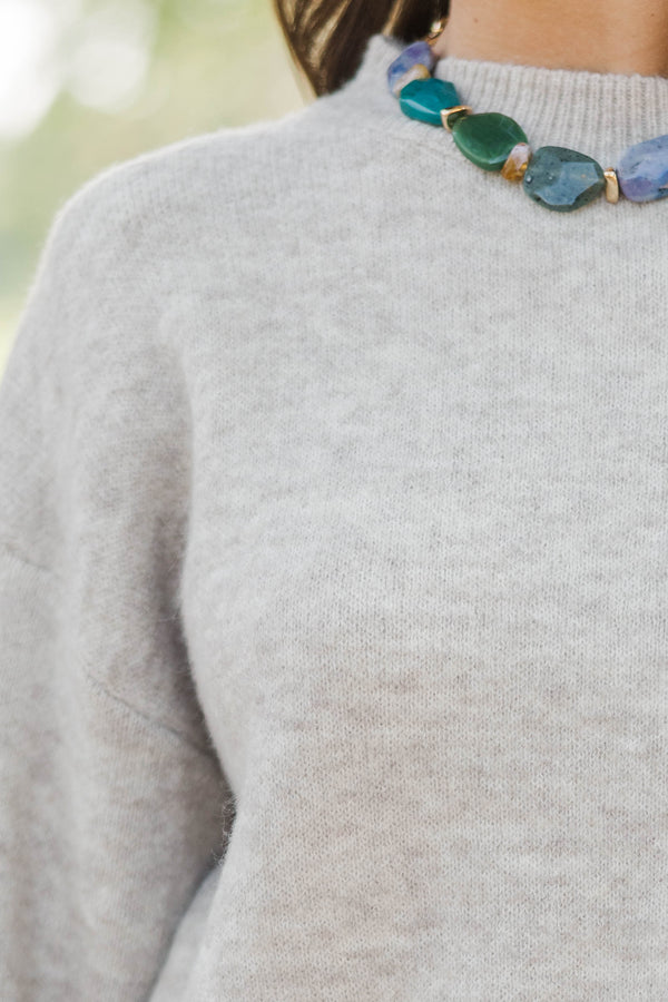 Cozy Charm Oatmeal Sweater Set