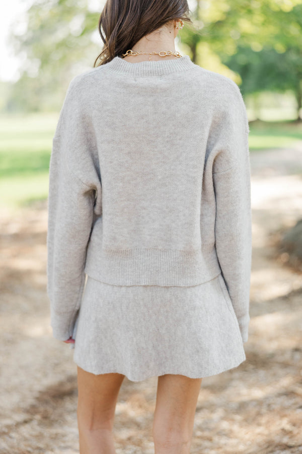 Cozy Charm Oatmeal Sweater Set