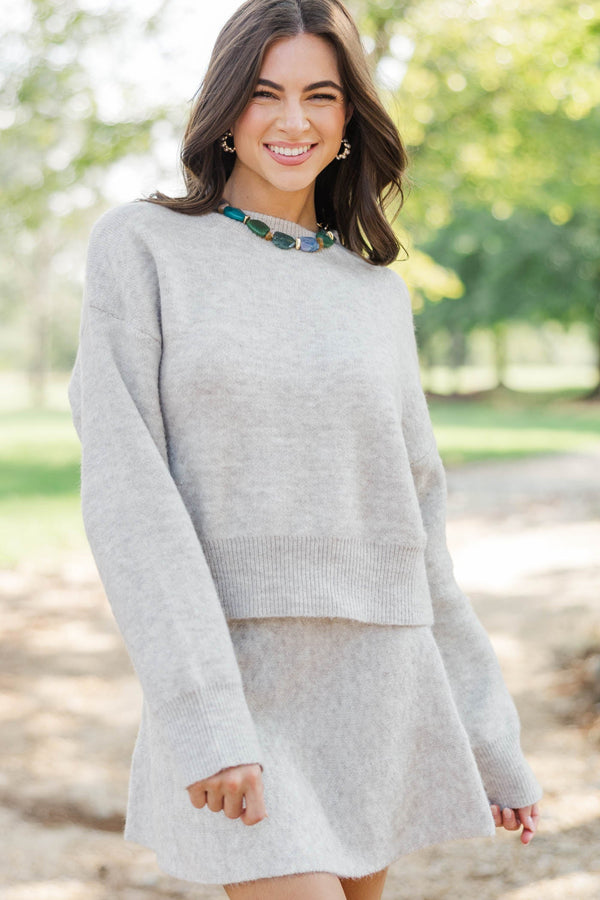 Cozy Charm Oatmeal Sweater Set