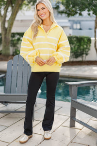 Off The Clock Yellow Striped Tunic