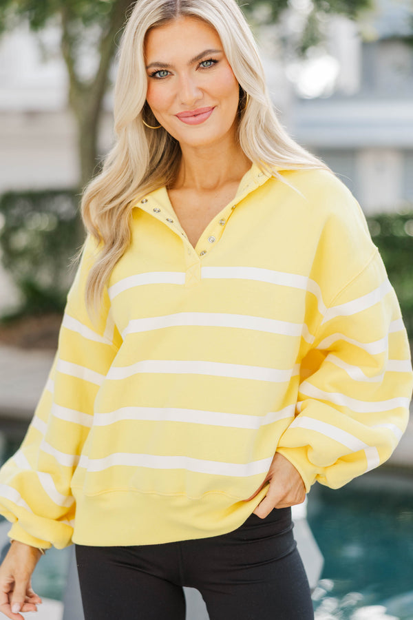 Off The Clock Yellow Striped Tunic