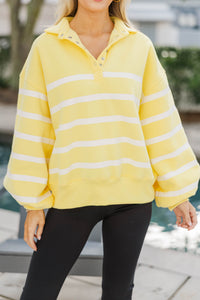 Off The Clock Yellow Striped Tunic