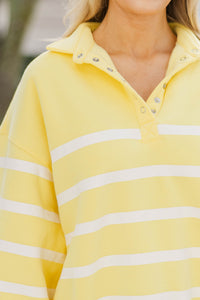 Off The Clock Yellow Striped Tunic