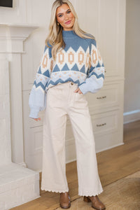 Cozy Adventure Blue Sweater