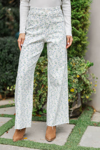 Classic Confidence Cream Wide Leg Jeans