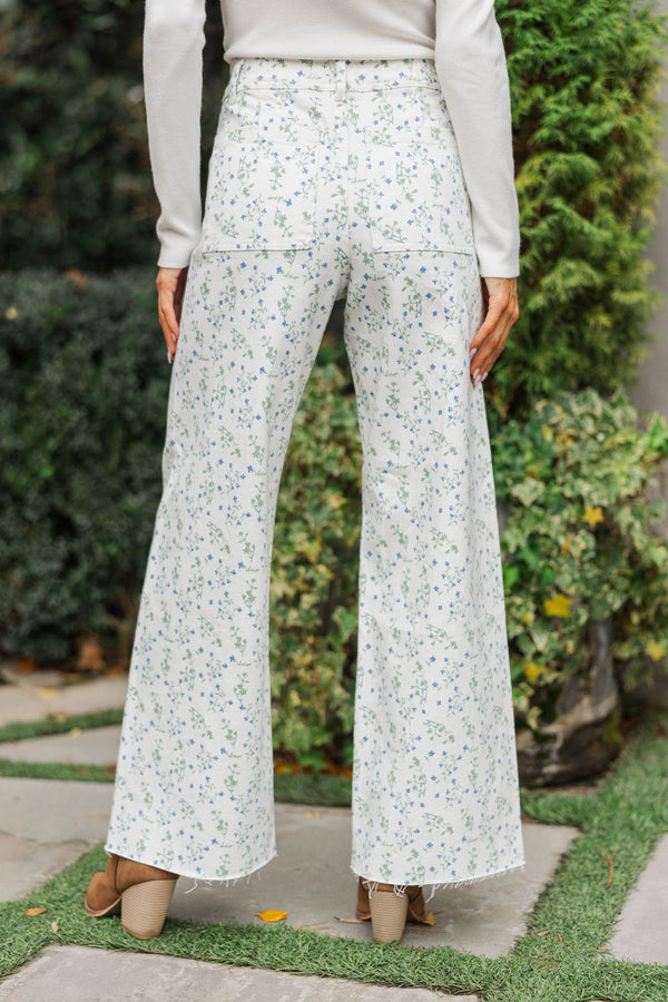 Classic Confidence Cream Wide Leg Jeans