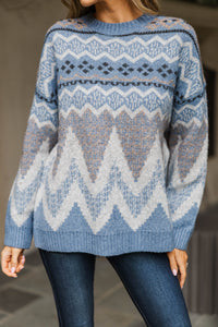 Moment To Treasure Blue Sweater