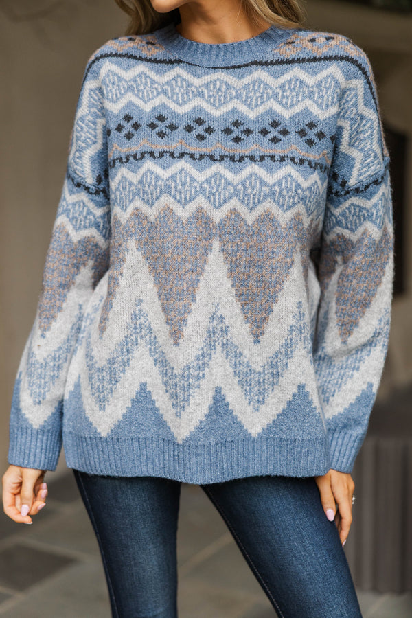 Moment To Treasure Blue Sweater