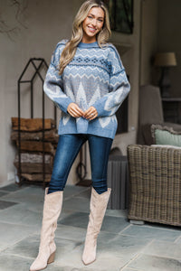 Moment To Treasure Blue Sweater