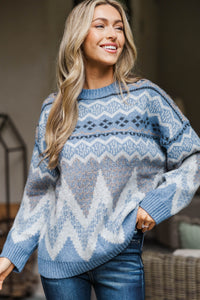 Moment To Treasure Blue Sweater