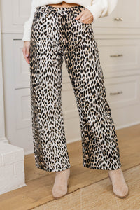 Chic Without Trying Brown Leopard Straight Leg Jeans