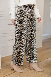 Chic Without Trying Brown Leopard Straight Leg Jeans
