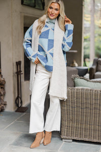 Dreaming Out Loud Blue Abstract Sweater